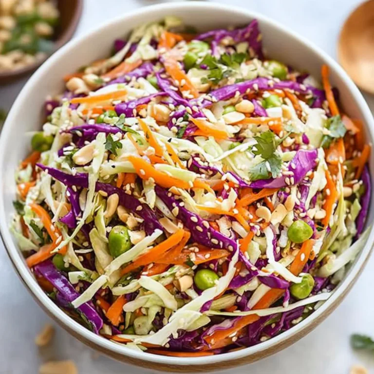 Asian Slaw with Peanut Sesame Ginger Dressing