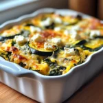 Baked Zucchini Spinach and Feta Casserole