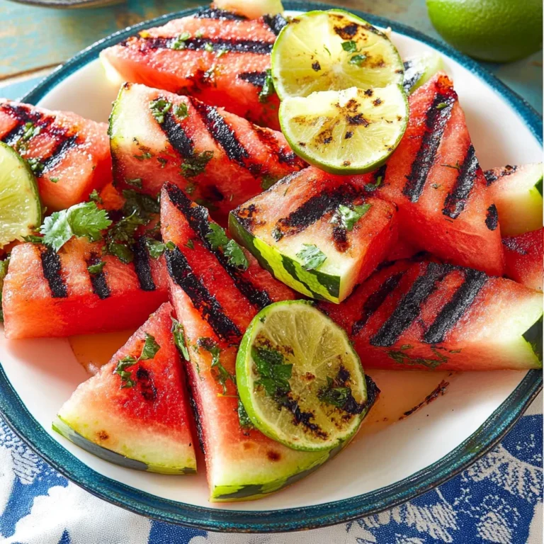 Grilled Watermelon with Lime and Cilantro