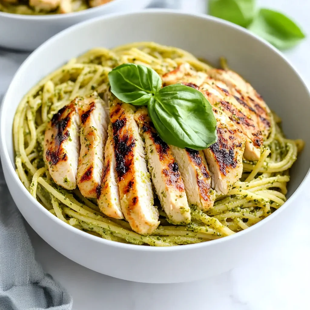 Healthy Grilled Chicken Pesto Pasta