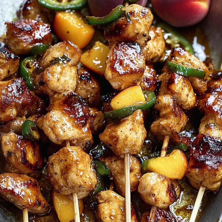 Jalapeno Peach Chicken Skewers
