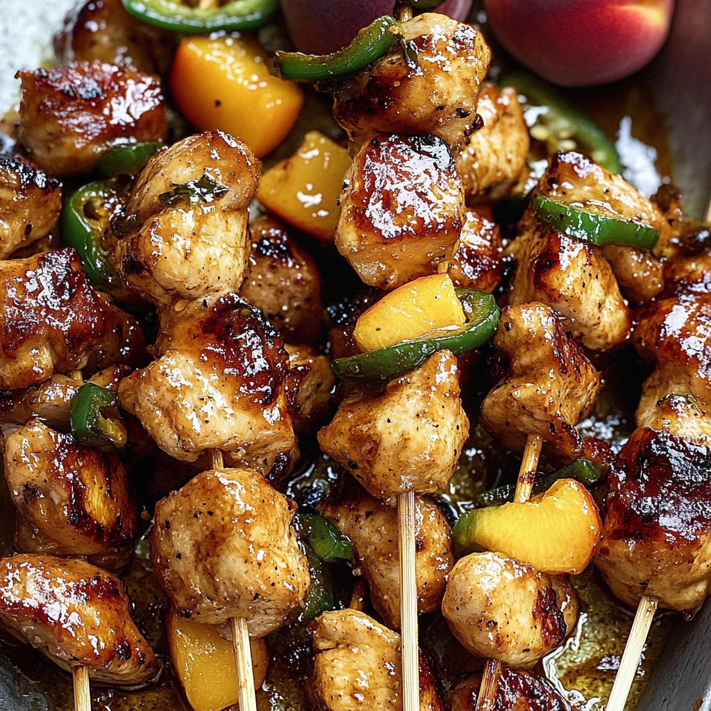 Jalapeno Peach Chicken Skewers