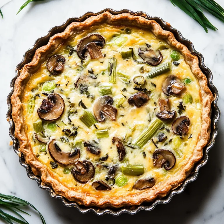 Leek Mushroom and Gruyère Quiche