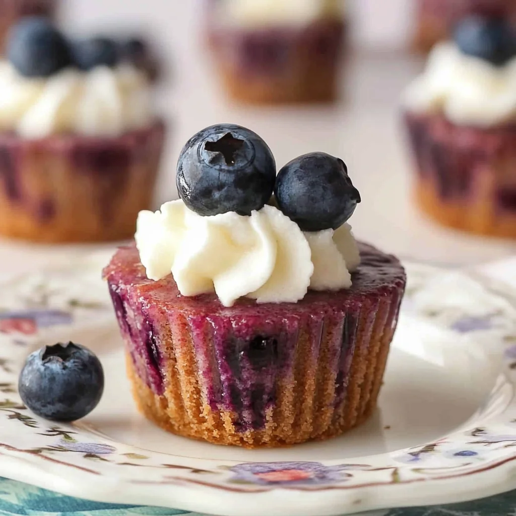 Mini Blueberry Cheesecakes
