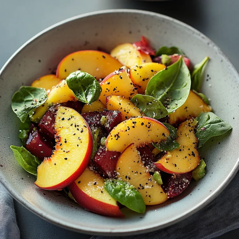 Peach, Avocado & Spinach Salad