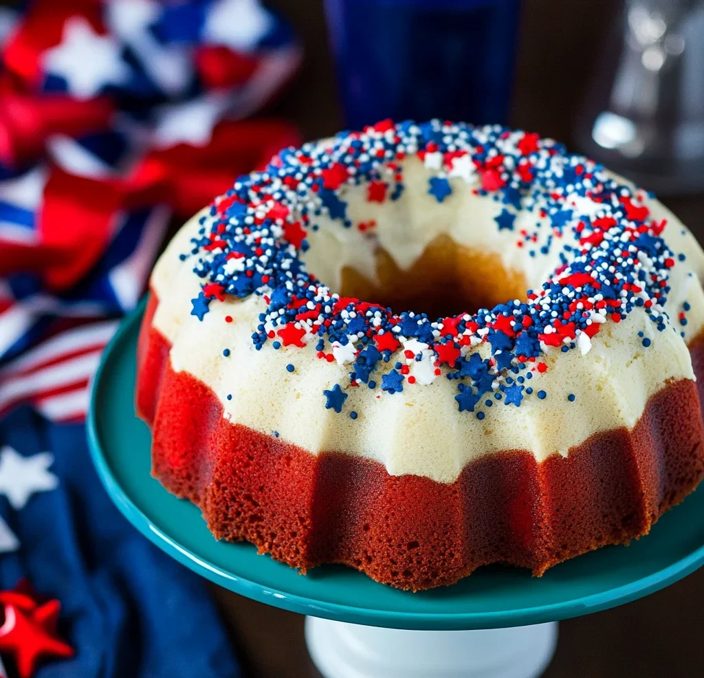 Red, White & Blue Bundt Cake