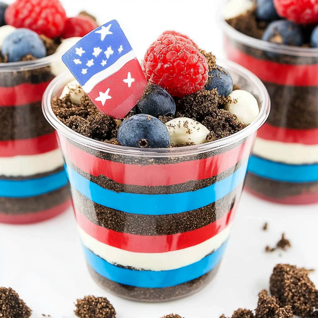 Red, White and Blue Dirt Cups