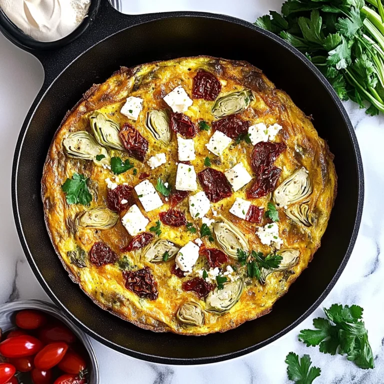 Sun Dried Tomato, Artichoke & Feta Frittata