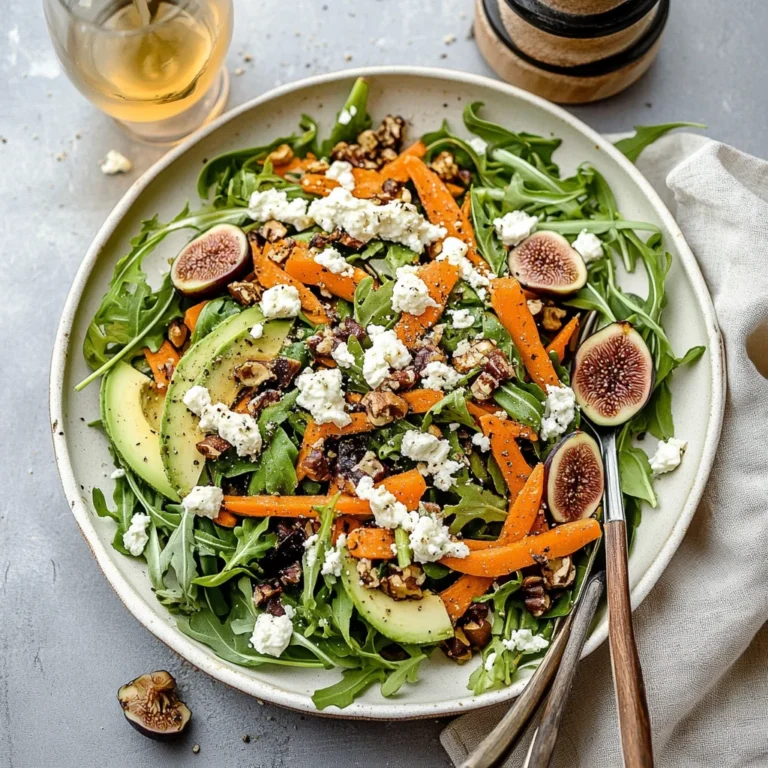 Carrot Arugula Salad with Fig, Goat Cheese & Avocado
