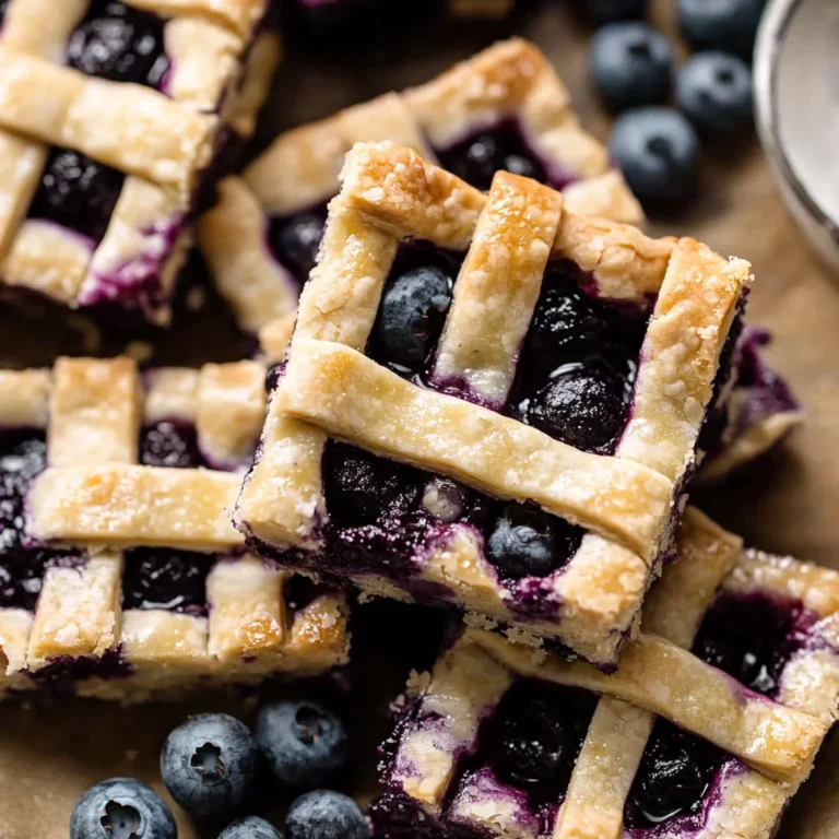 Gooey Blueberry Pie Bars with Lattice Pie Crust