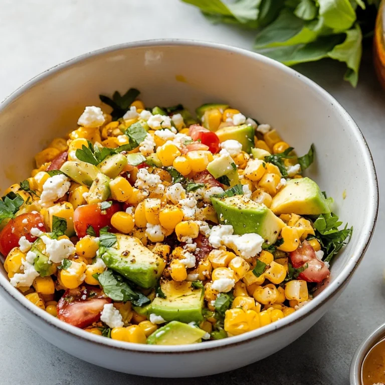 Grilled Corn Salad with Avocado, Goat Cheese & Hot Honey Vinaigrette
