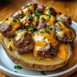 Loaded Baked Potatoes with Steak Bites