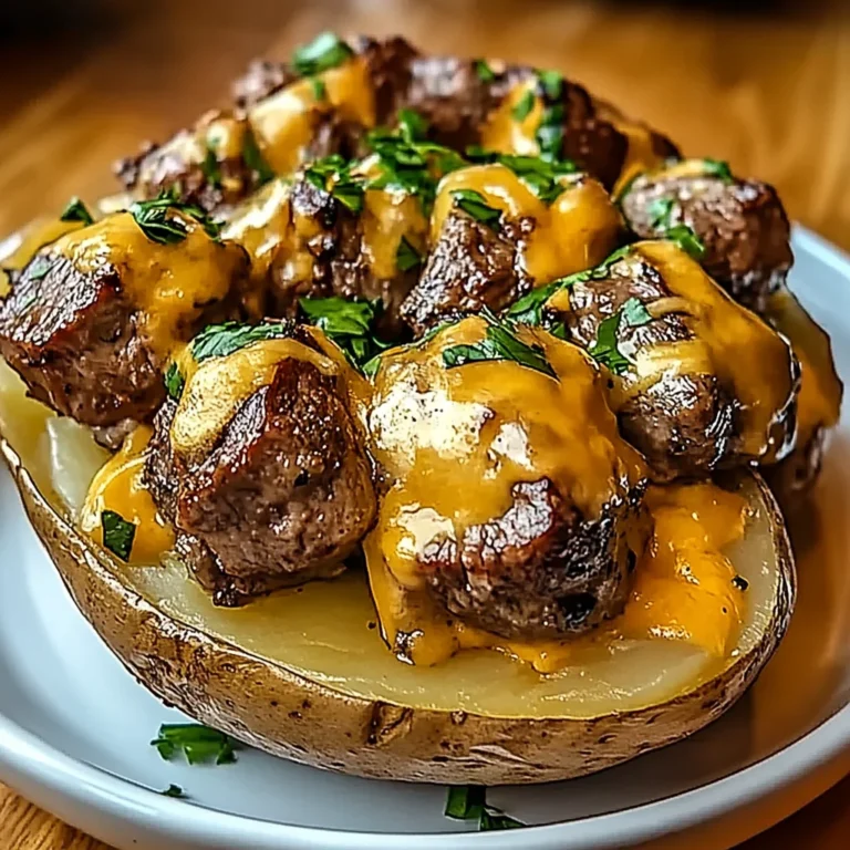 Loaded Baked Potatoes with Steak Bites