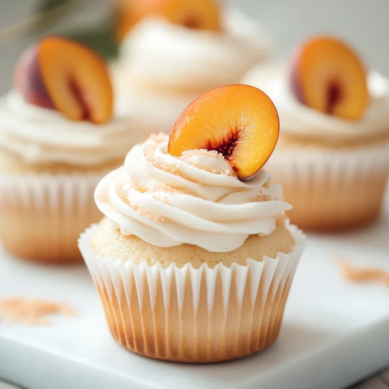 Peaches and Cream Cupcakes