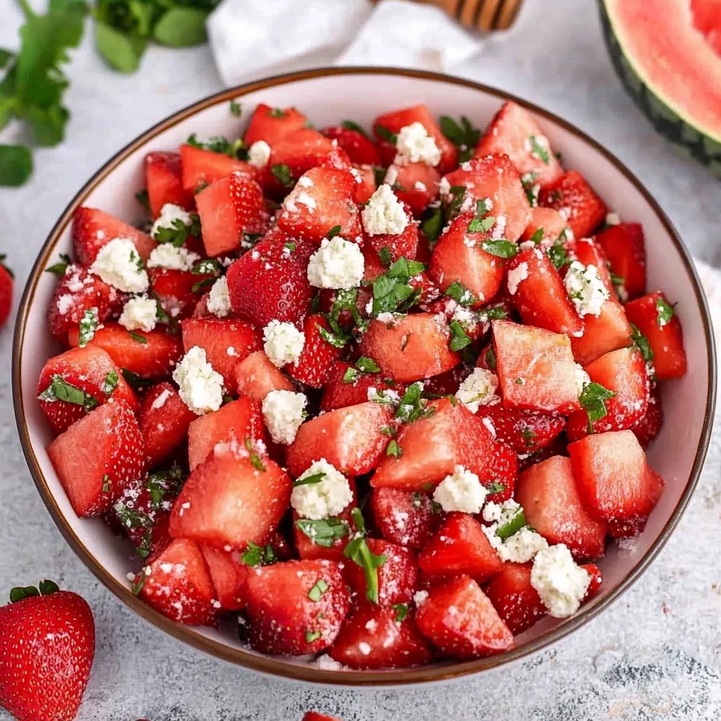 Strawberry Watermelon Salad with Refreshing Honey