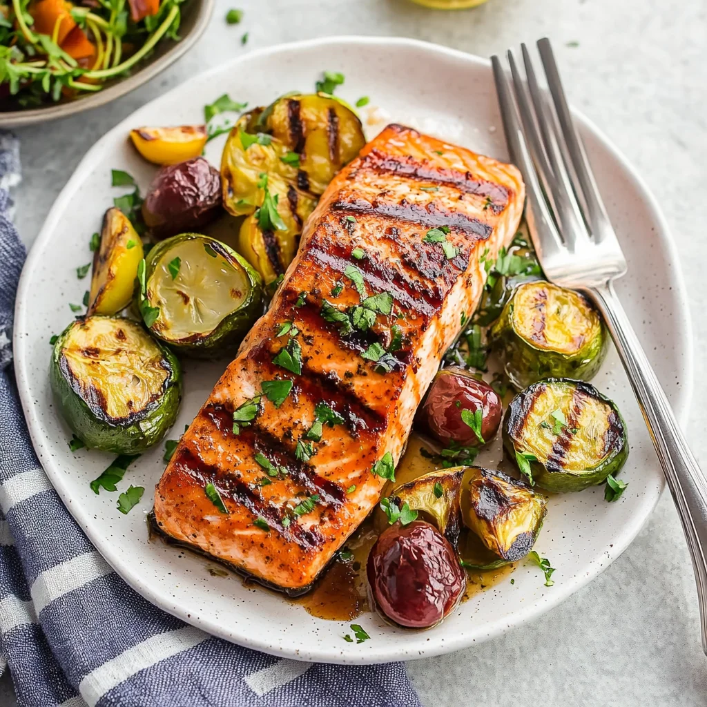 5 Ingredient Marinated Grilled Salmon