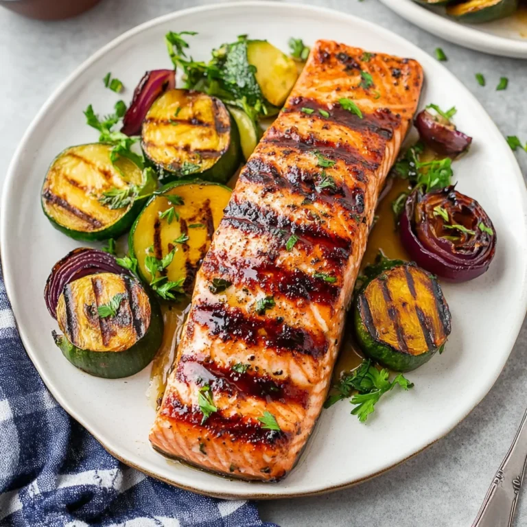 5 Ingredient Marinated Grilled Salmon