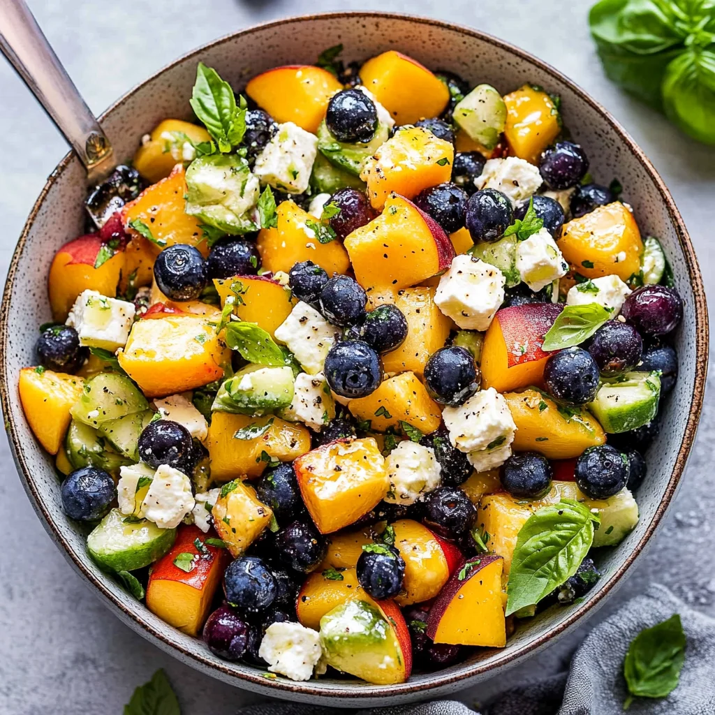 Blueberry Peach Feta Salad