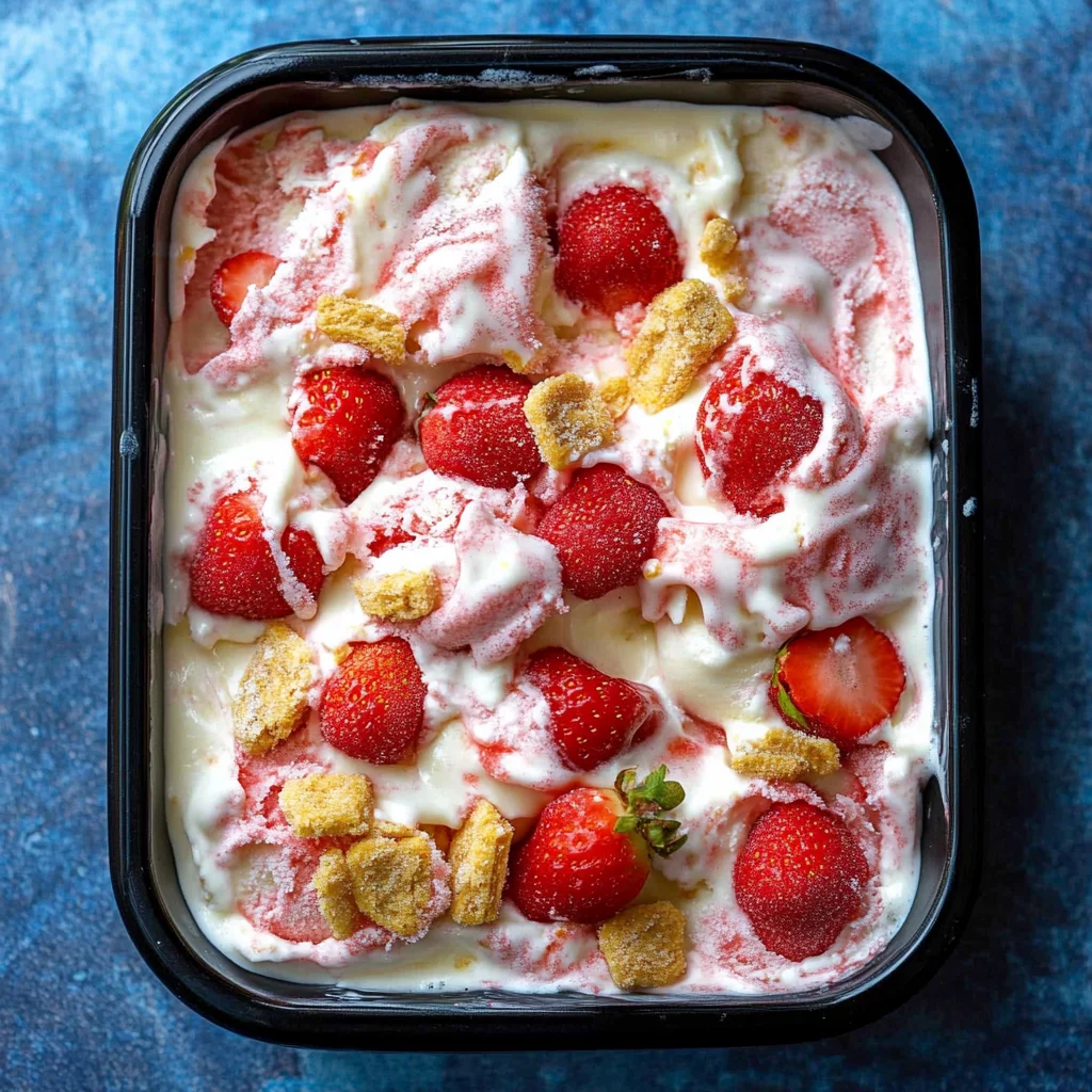 No-Churn Strawberry Cheesecake Ice Cream