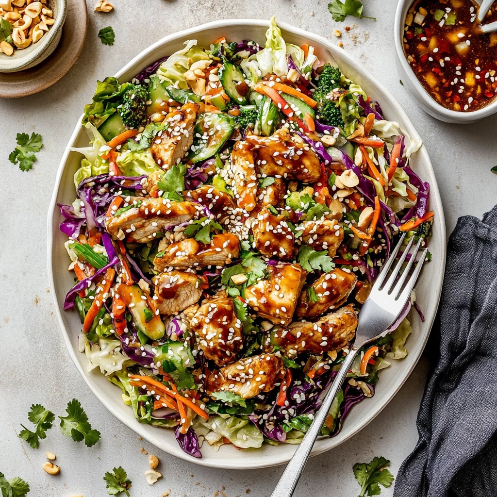 Sesame Chicken Cabbage Crunch Salad