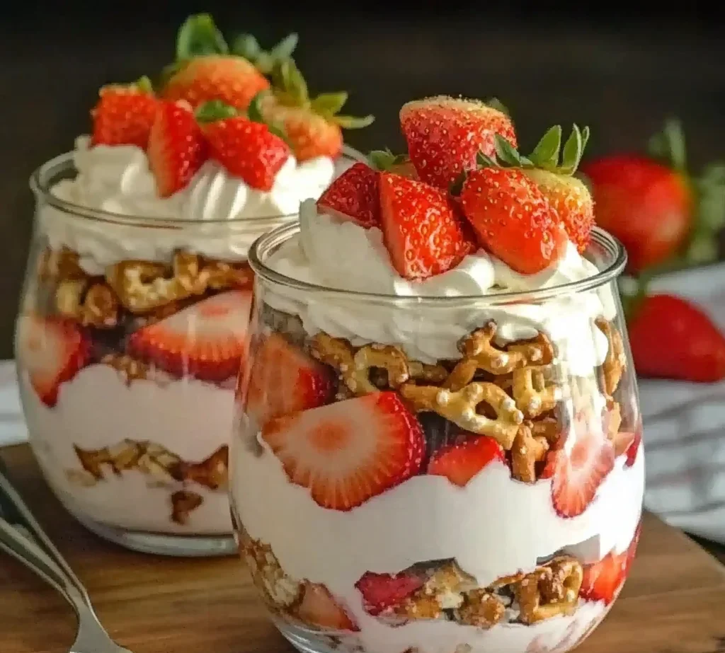 Strawberry Pretzel Salad Parfaits Recipe