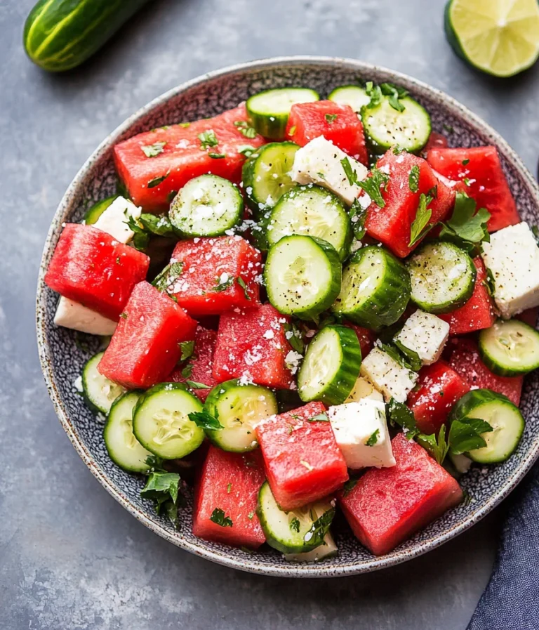 Watermelon Cucumber Salad Recipe