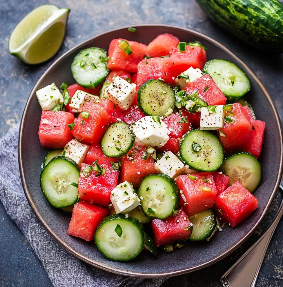 Watermelon Cucumber Salad Recipe
