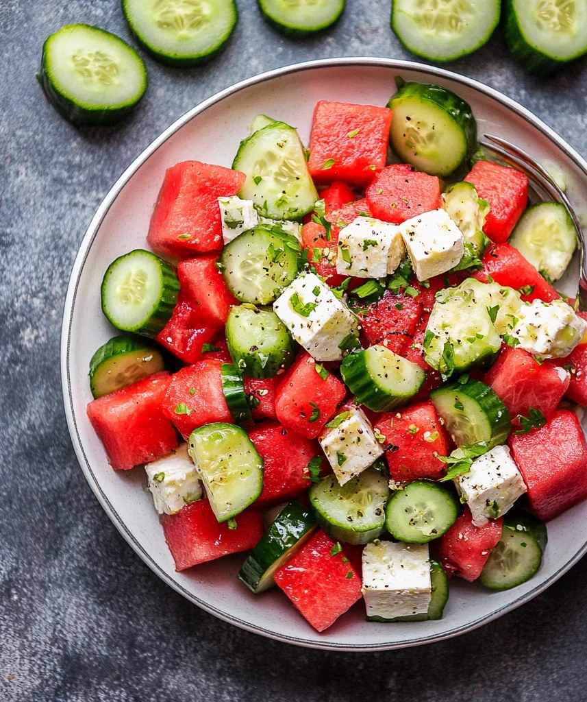 Watermelon Cucumber Salad Recipe