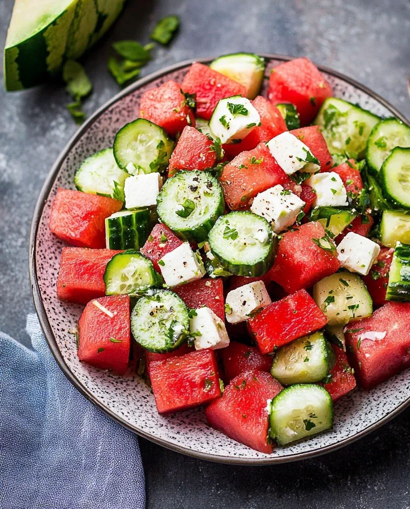 Watermelon Cucumber Salad Recipe