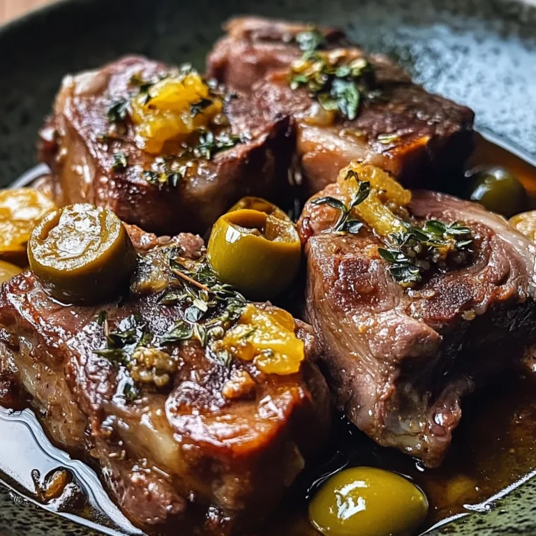 Braised Lamb Neck with Lemon, Olives & Warm Spices