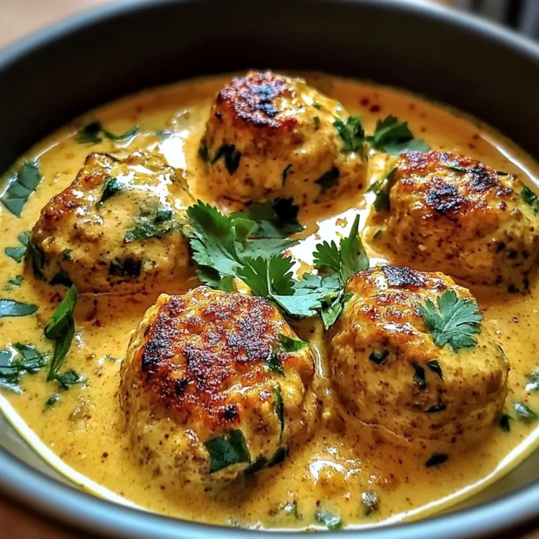Chicken Meatballs in Coconut Curry Sauce