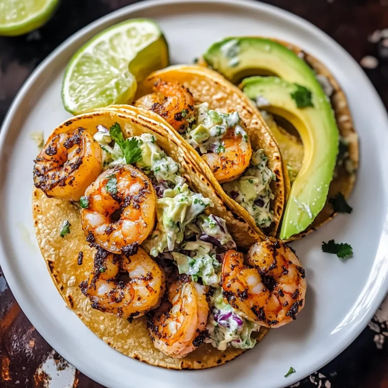 Cilantro Lime Shrimp Tacos with Creamy Slaw