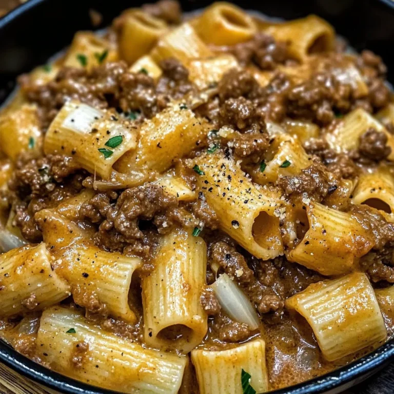 Creamy Garlic Beef Pasta