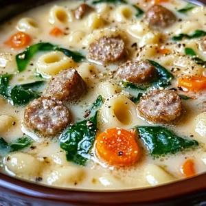 Creamy Parmesan Italian Sausage Ditalini Soup