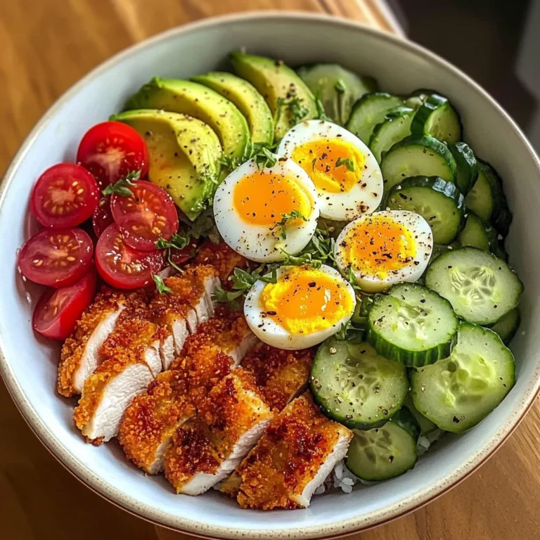 Crispy Chicken & Veggie Power Bowl with Avocado & Egg