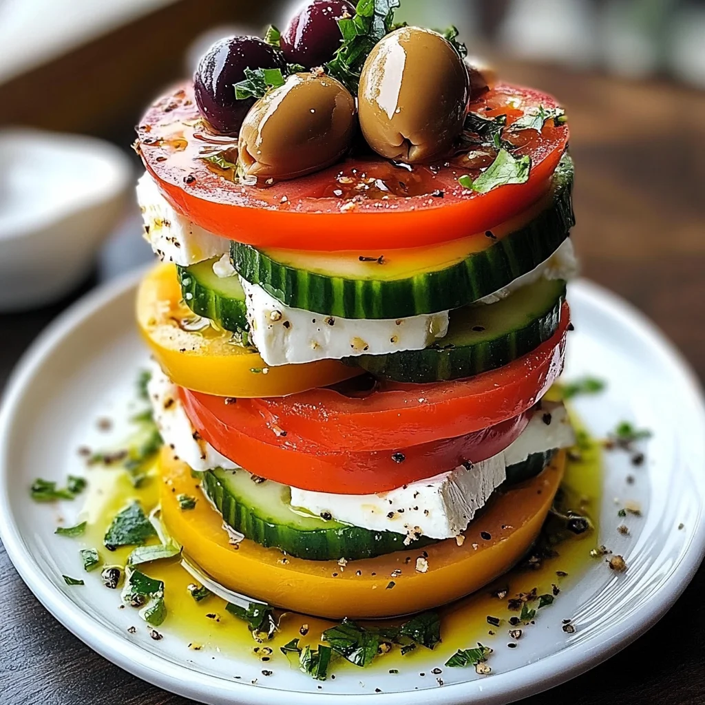 Greek Feta Salad Tower