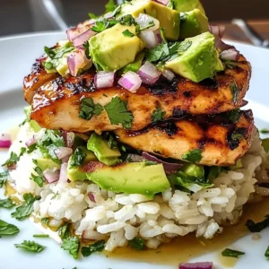 Honey Lime Chicken & Avocado Rice Stack