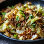 Mongolian-Style Ground Beef Stir-Fry with Crispy Cabbage