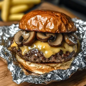 Mushroom and Swiss Burger Foil Packets