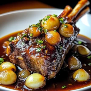 Red Wine Lamb Shanks with Garlic & Onions