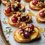 Roasted Grape & Brie Crostini with Honey + Sea Salt