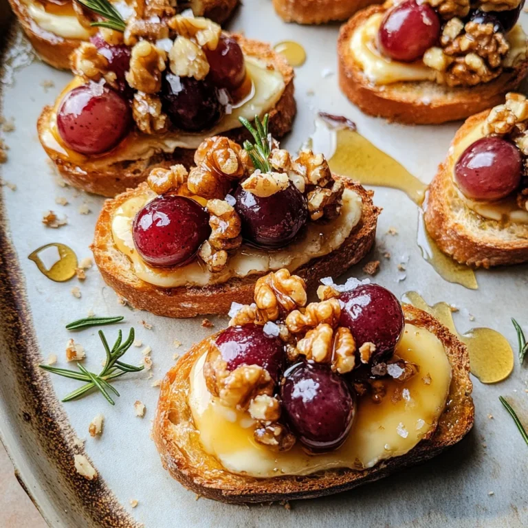 Roasted Grape & Brie Crostini with Honey + Sea Salt