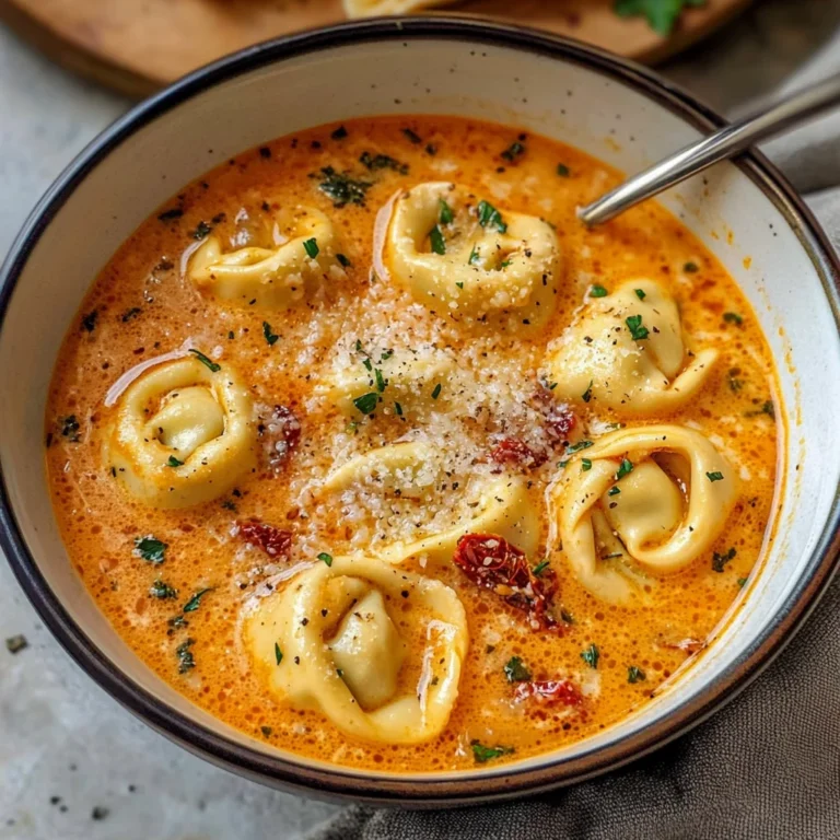 Cheesy Tomato Tortellini Soup - Alrightwithme