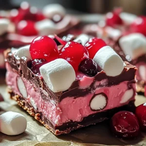 Cherry Marshmallow Fudge Bars