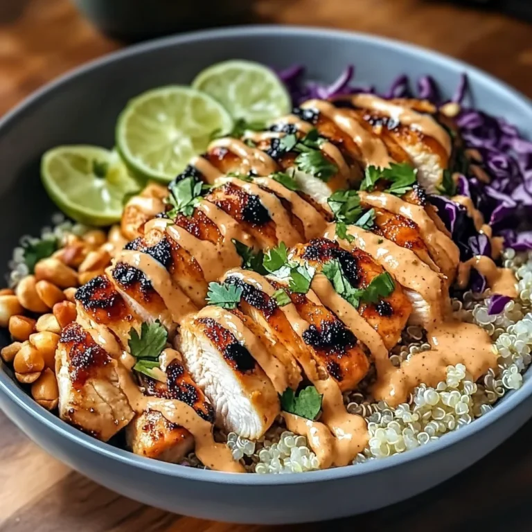 Chicken Quinoa Bowls with Coconut Lime Drizzle