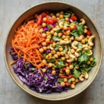 Chopped Thai-Inspired Chickpea Salad with Curry Peanut Dressing