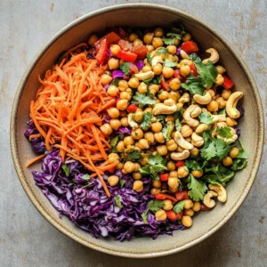 Chopped Thai-Inspired Chickpea Salad with Curry Peanut Dressing