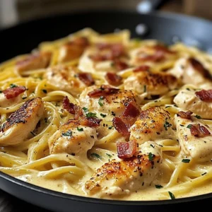 Creamy Chicken Carbonara Skillet