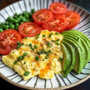 Creamy Scrambled Eggs with Tomato & Avocado