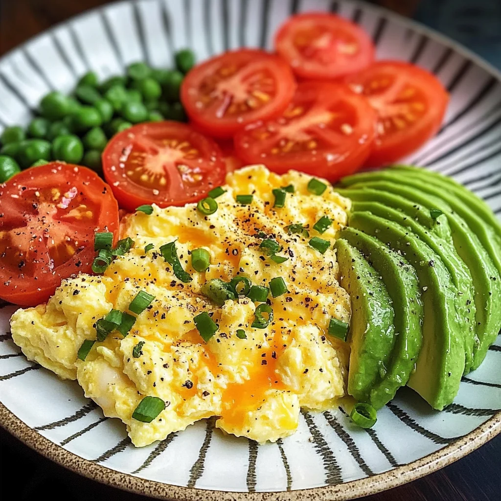 Creamy Scrambled Eggs with Tomato & Avocado